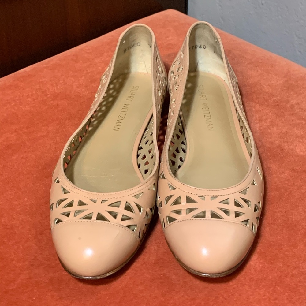 Stuart Weitzman Nude Cutout Flats